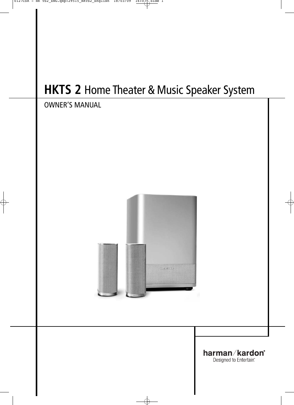 Harman-Kardon HKTS 2 User Manual | 16 pages