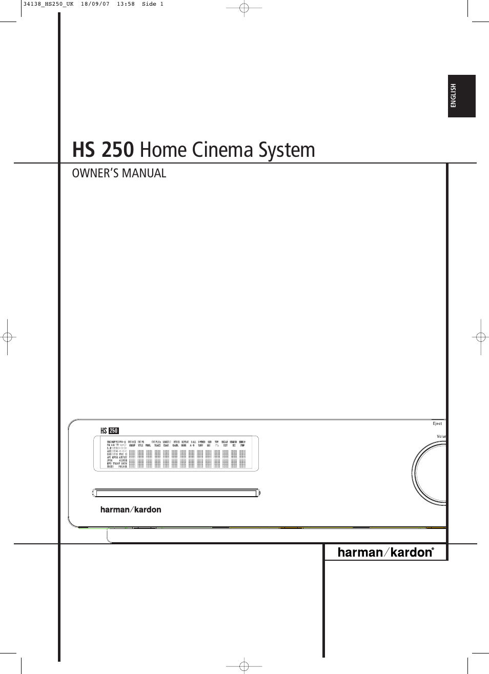 Harman-Kardon HS 250 User Manual | 32 pages