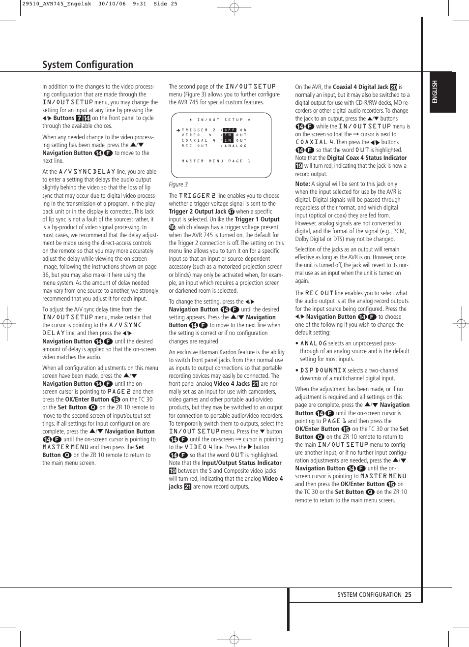 System configuration | Harman-Kardon AVR 745 User Manual | Page 25 / 64