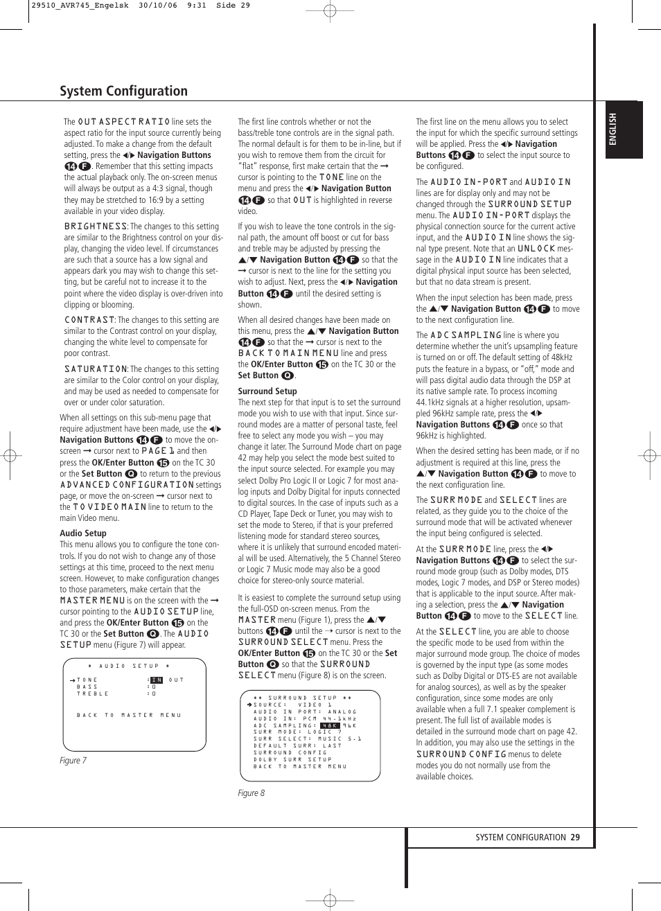 System configuration | Harman-Kardon AVR 745 User Manual | Page 29 / 64