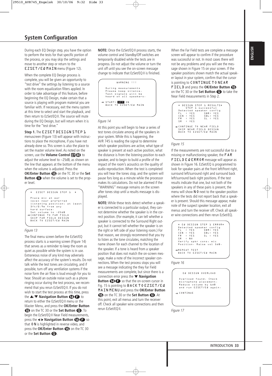 System configuration | Harman-Kardon AVR 745 User Manual | Page 33 / 64