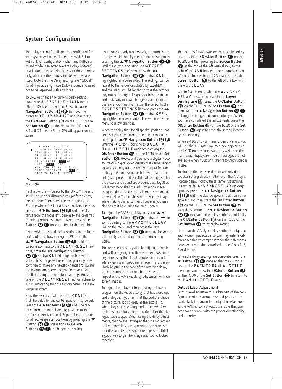 System configuration | Harman-Kardon AVR 745 User Manual | Page 39 / 64