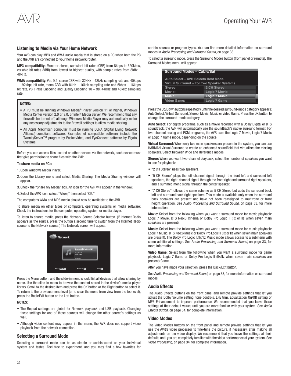 Operating your avr | Harman-Kardon AVR 365 User Manual | Page 32 / 62