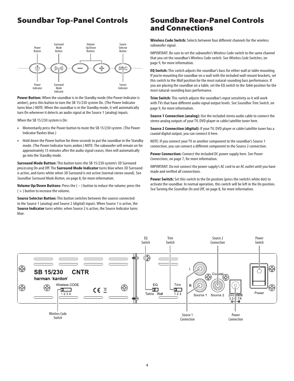Harman-Kardon SB15/230 User Manual | Page 4 / 12