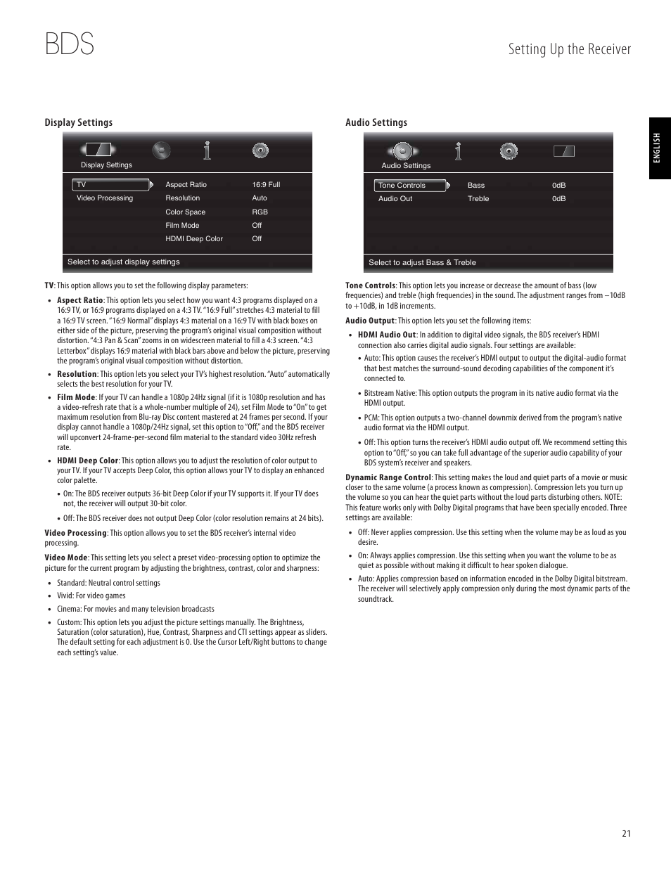 Setting up the receiver | Harman-Kardon 950-0321-001 User Manual | Page 21 / 38