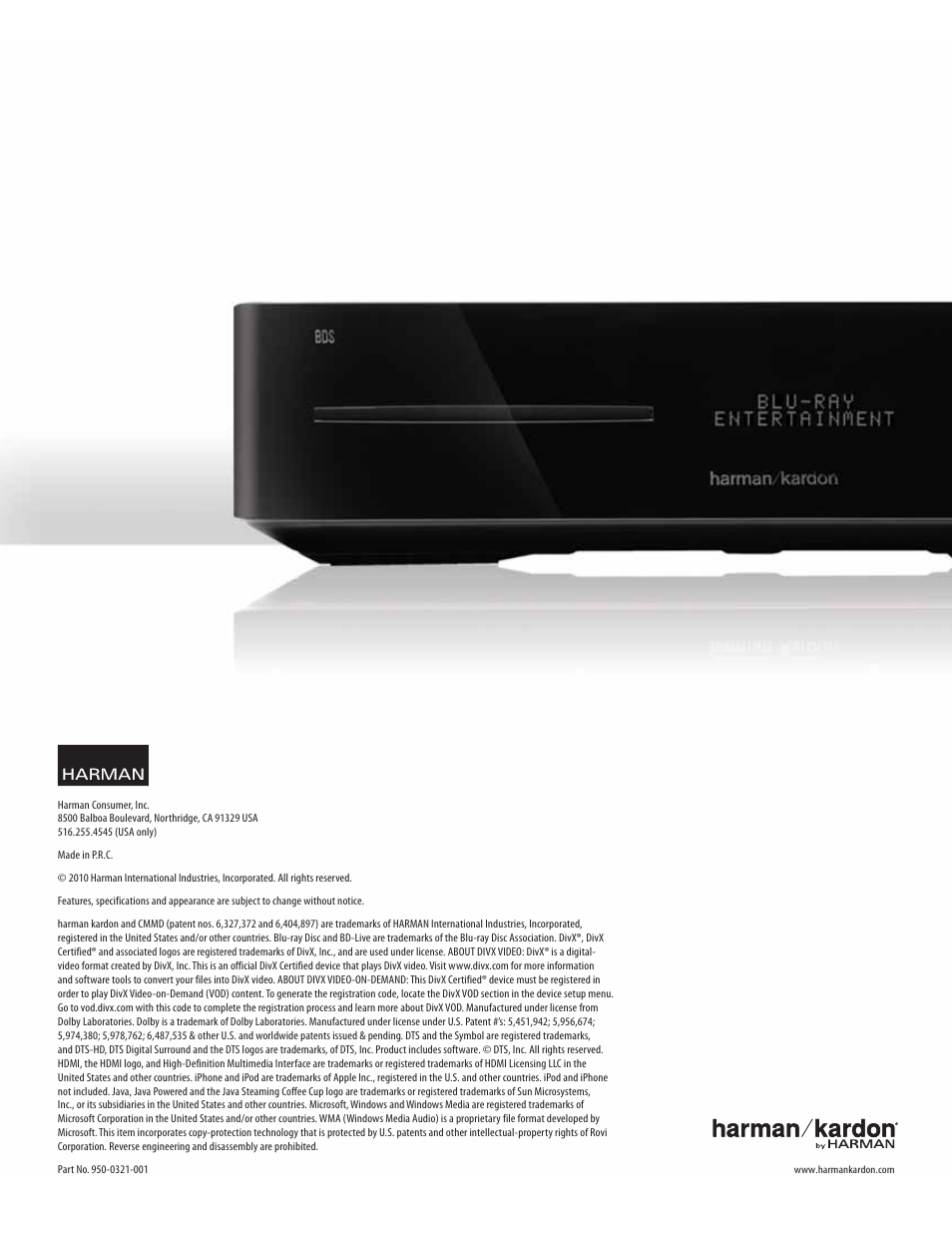 Harman-Kardon 950-0321-001 User Manual | Page 38 / 38