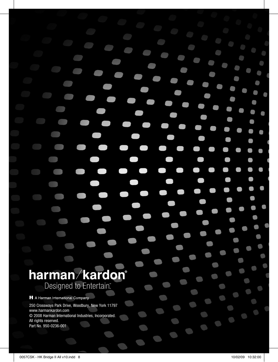 Harman-Kardon MP3 Docking Station User Manual | Page 8 / 8