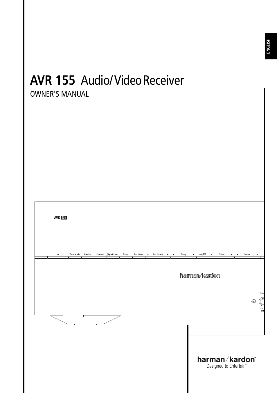 Harman-Kardon AVR 155 User Manual | 52 pages