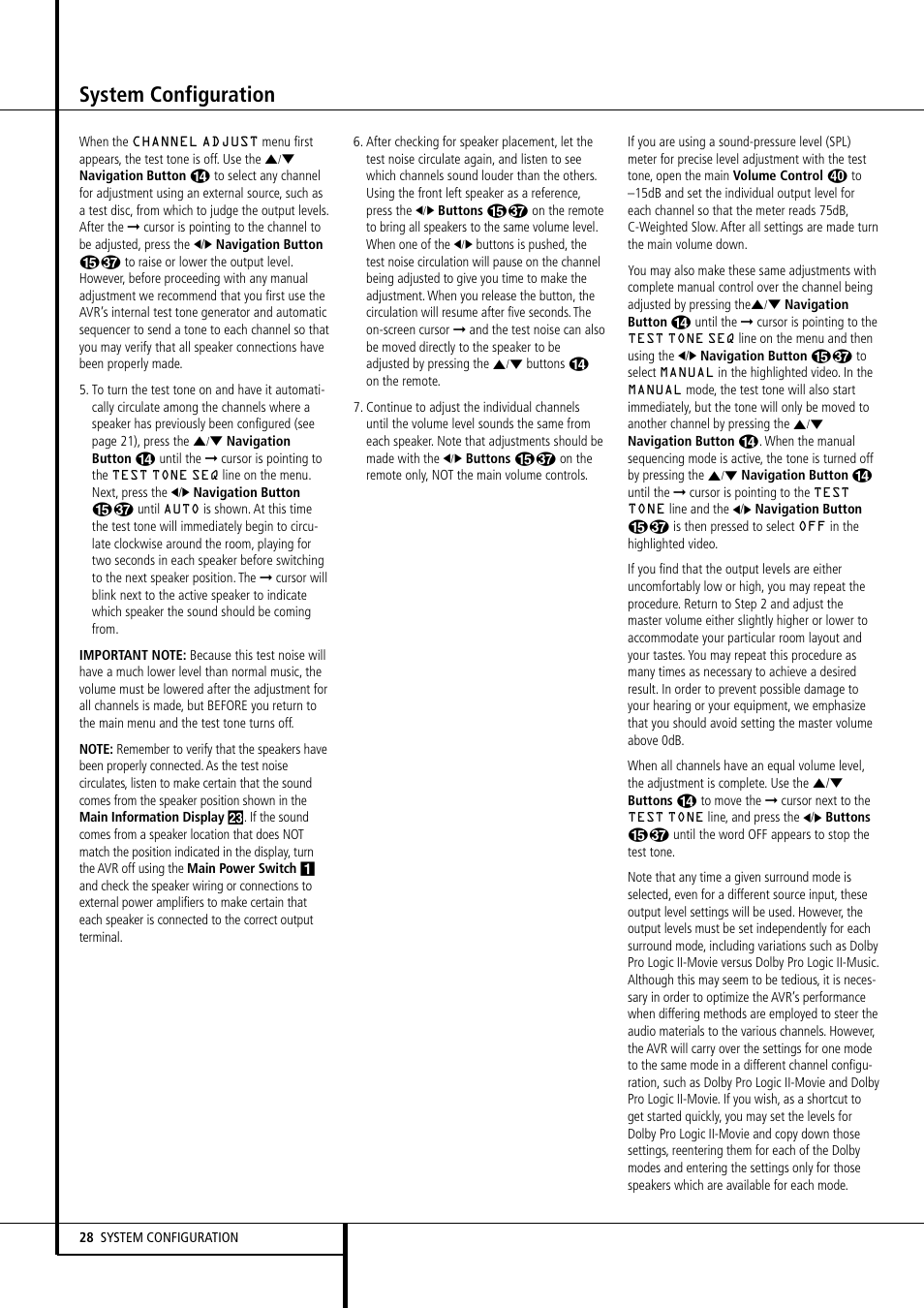 System configuration | Harman-Kardon AVR 155 User Manual | Page 28 / 52
