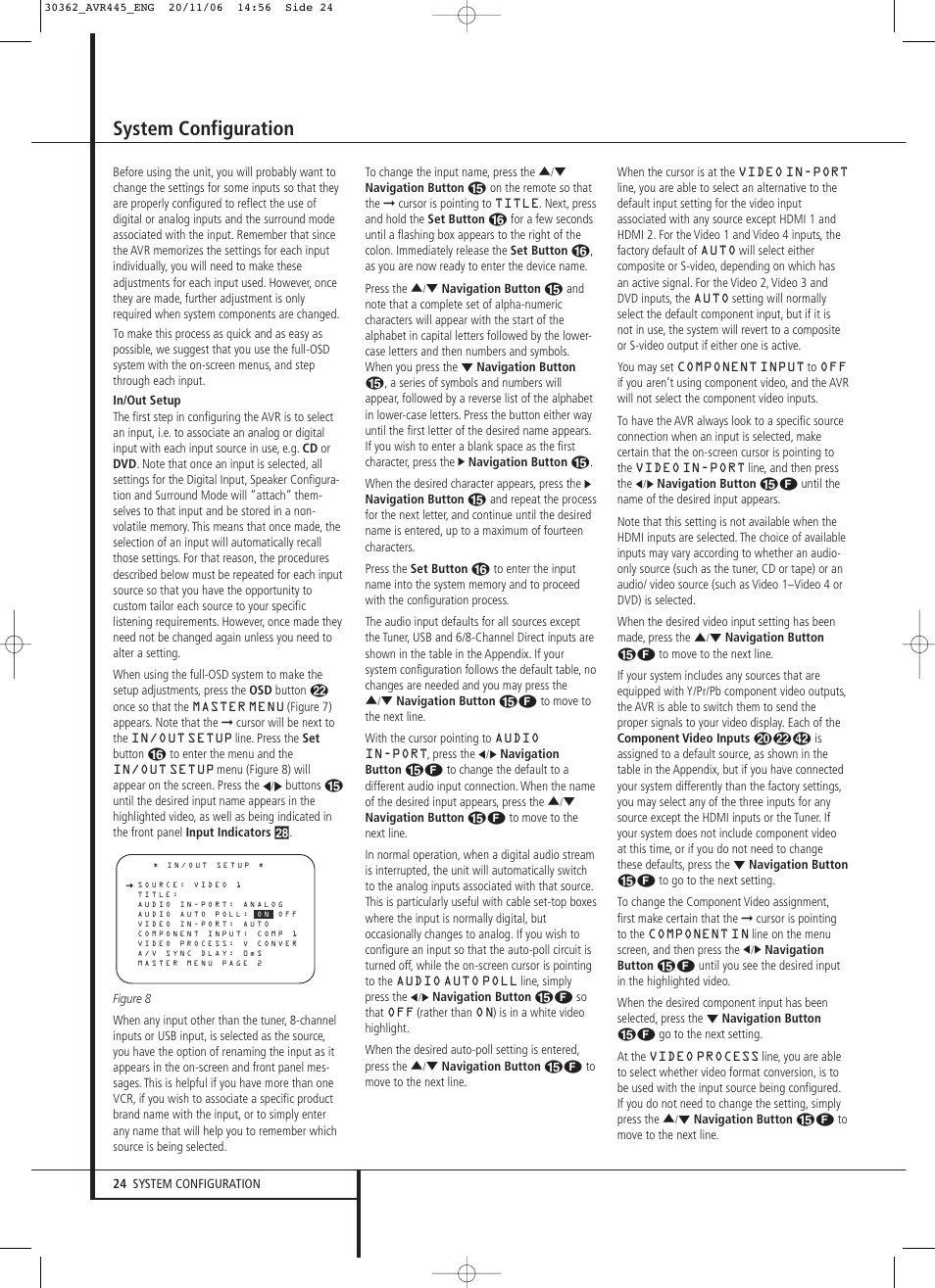 System configuration | Harman-Kardon AVR 445 User Manual | Page 24 / 66