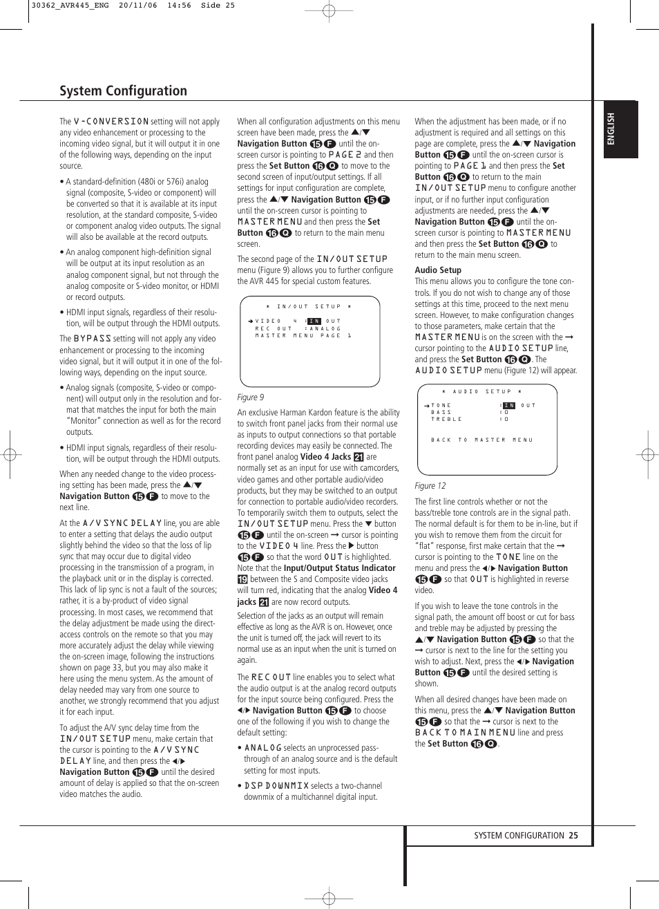 System configuration | Harman-Kardon AVR 445 User Manual | Page 25 / 66