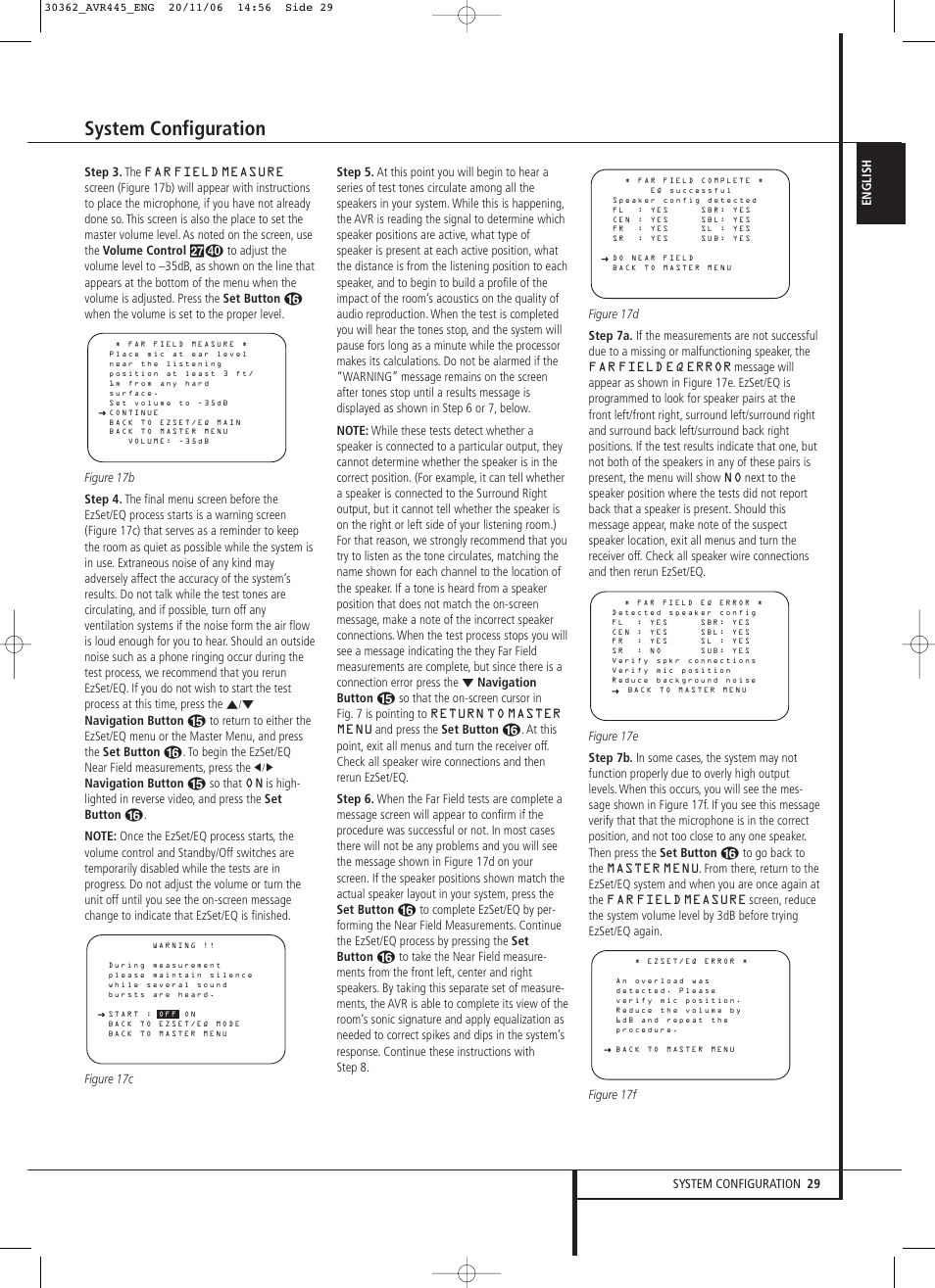System configuration | Harman-Kardon AVR 445 User Manual | Page 29 / 66