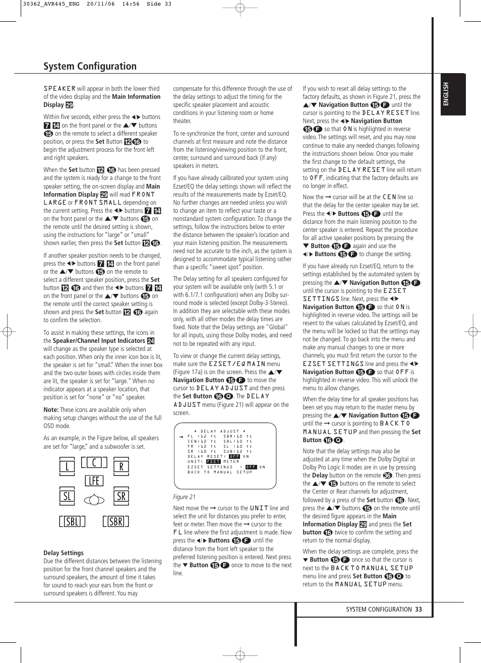 System configuration | Harman-Kardon AVR 445 User Manual | Page 33 / 66