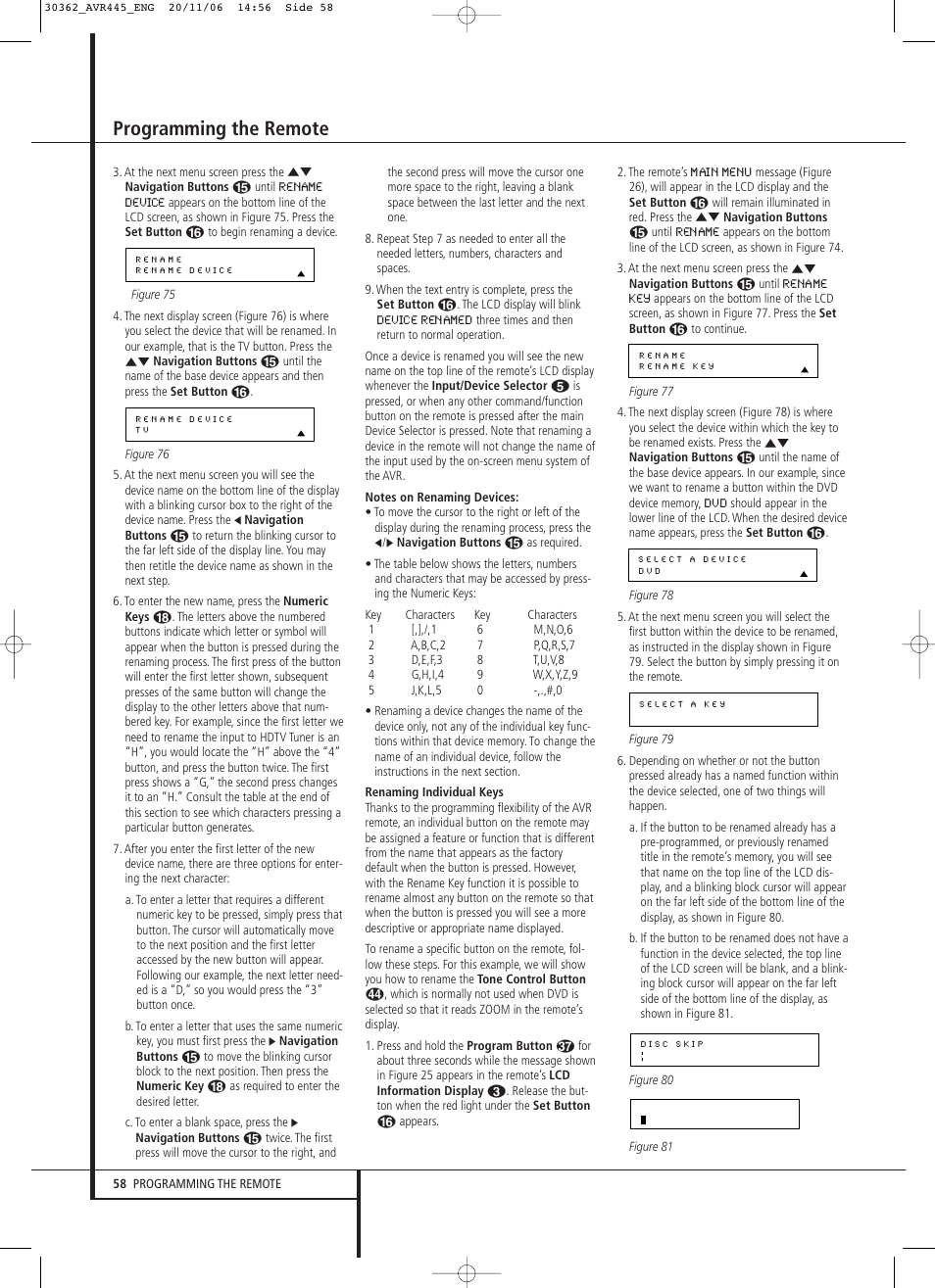 Programming the remote | Harman-Kardon AVR 445 User Manual | Page 58 / 66