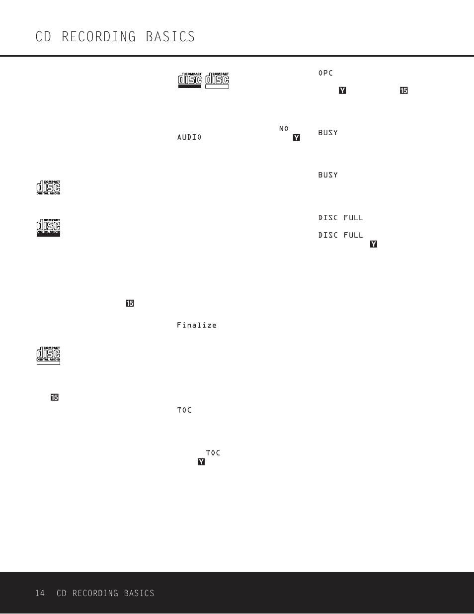 Cd recording basics | Harman-Kardon CDR 26 User Manual | Page 14 / 24