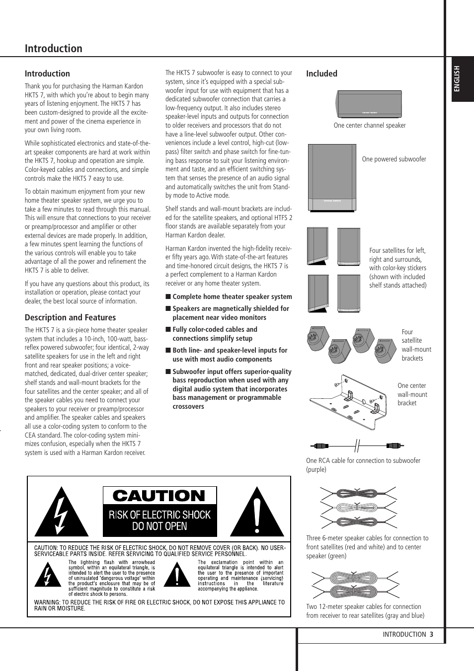 Introduction | Harman-Kardon HKTS 7 User Manual | Page 3 / 16