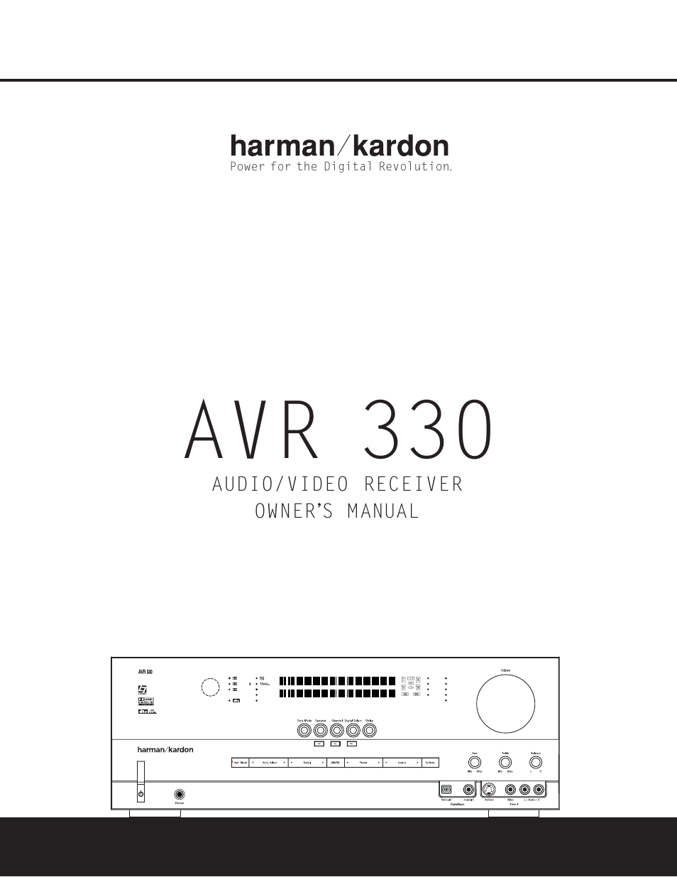 Harman-Kardon AVR 330 User Manual | 56 pages