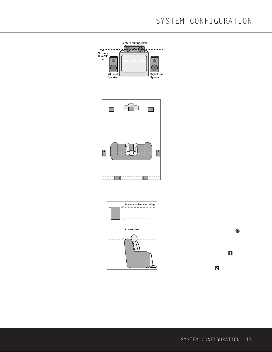 System configuration, System configuration 17, Speaker placement | System setup | Harman-Kardon AVR 330 User Manual | Page 17 / 56