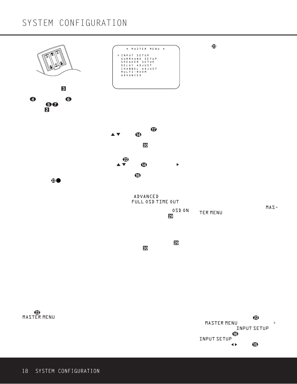 System configuration, 18 system configuration, Input setup | Harman-Kardon AVR 330 User Manual | Page 18 / 56