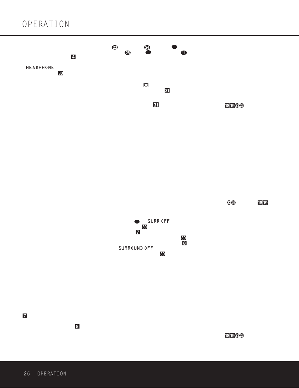 Operation | Harman-Kardon AVR 330 User Manual | Page 26 / 56