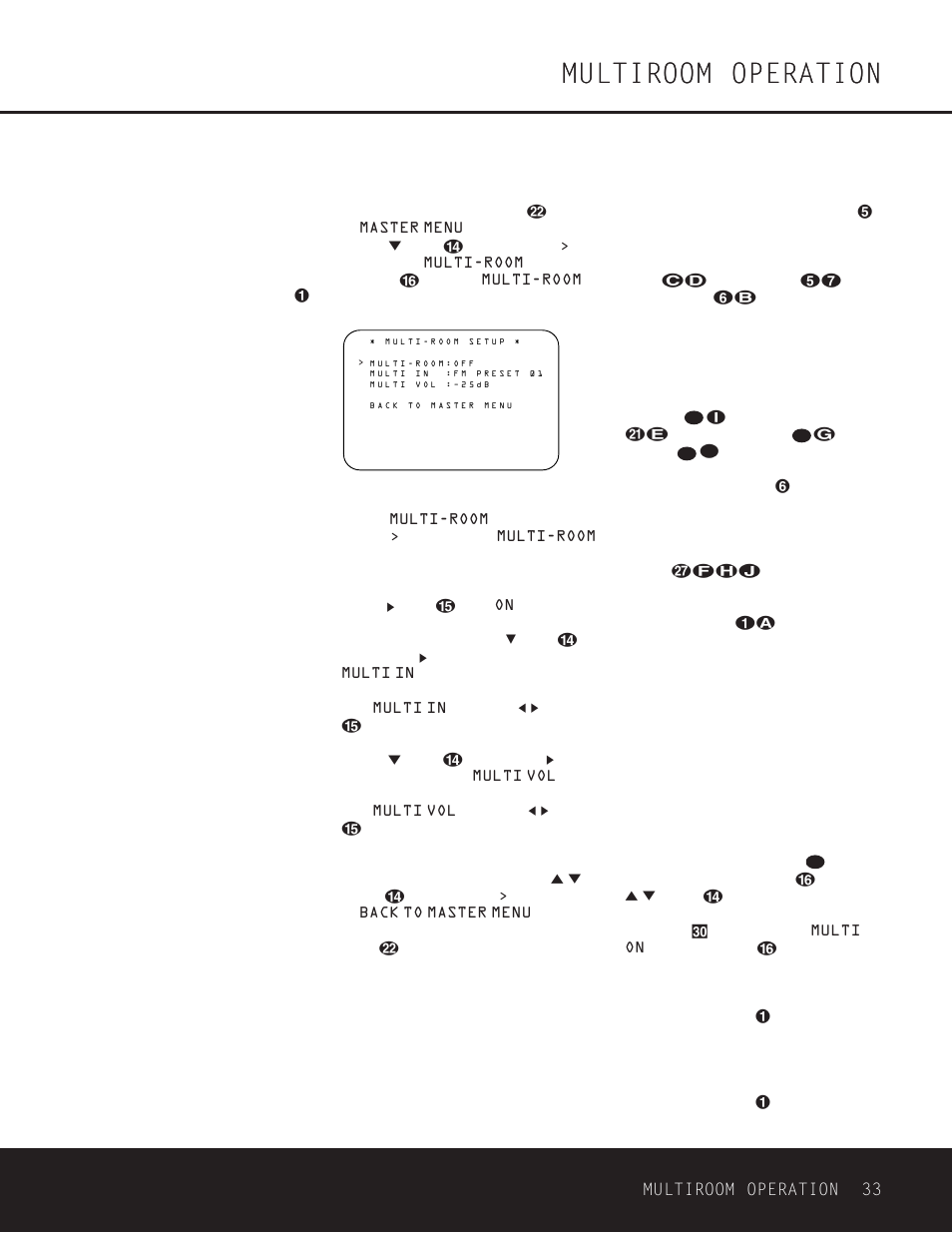 Multiroom operation, Multiroom operation 33, Multiroom setup | Harman-Kardon AVR 330 User Manual | Page 33 / 56