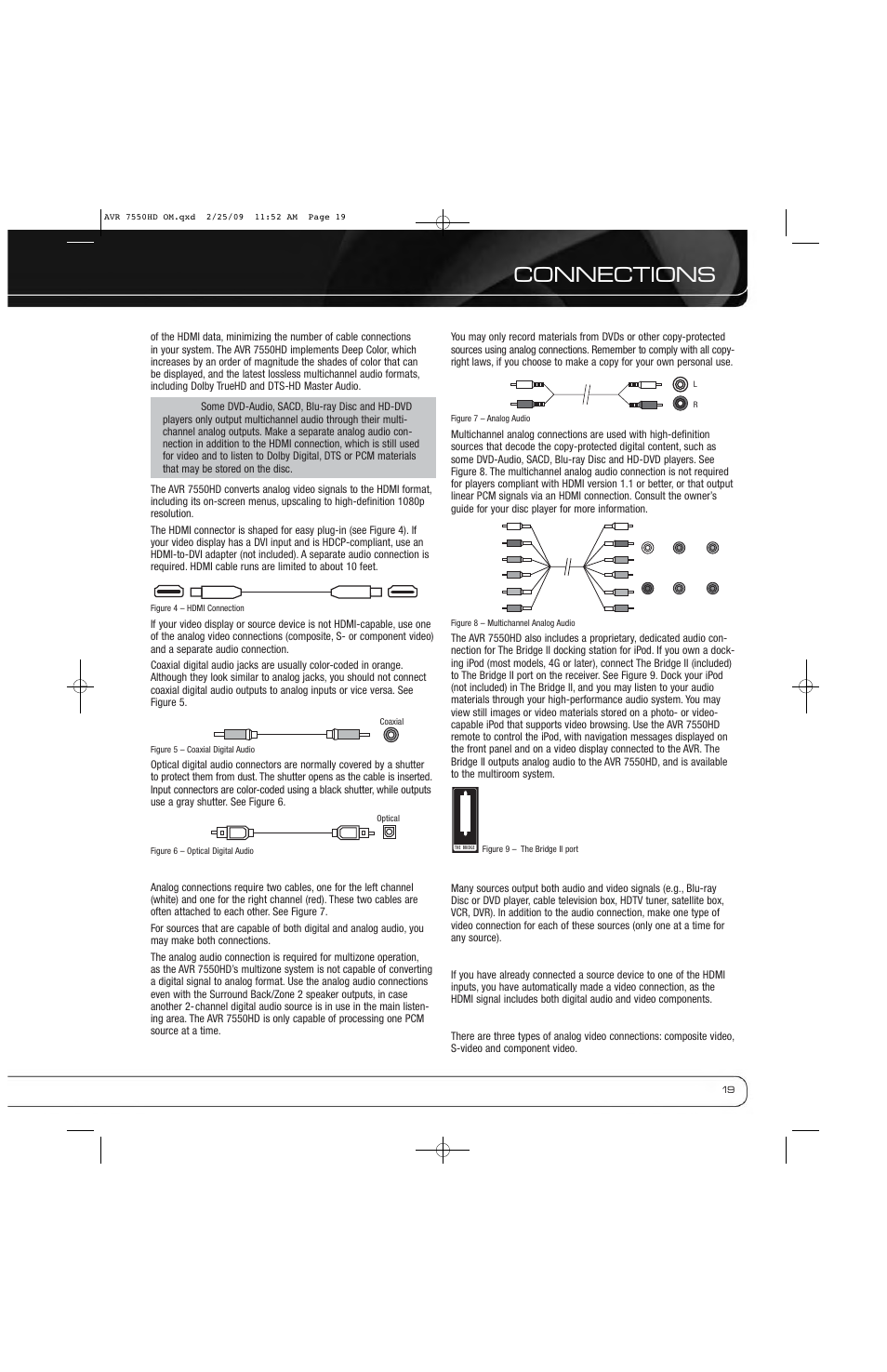 Connections | Harman-Kardon AVR 7550HD User Manual | Page 19 / 68