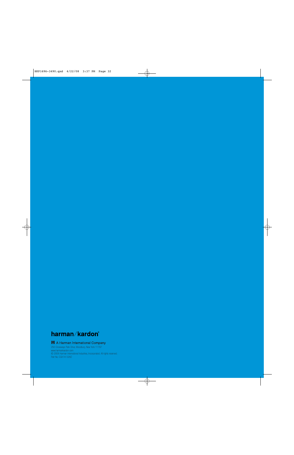 Harman-Kardon HK3490 User Manual | Page 32 / 32