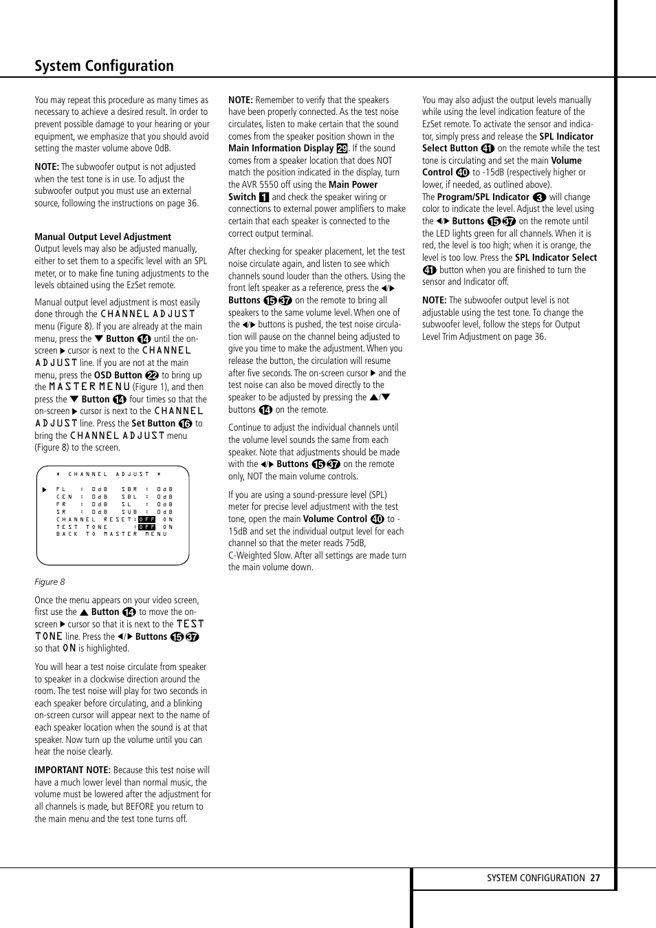 System configuration | Harman-Kardon AVR 5550 User Manual | Page 27 / 52