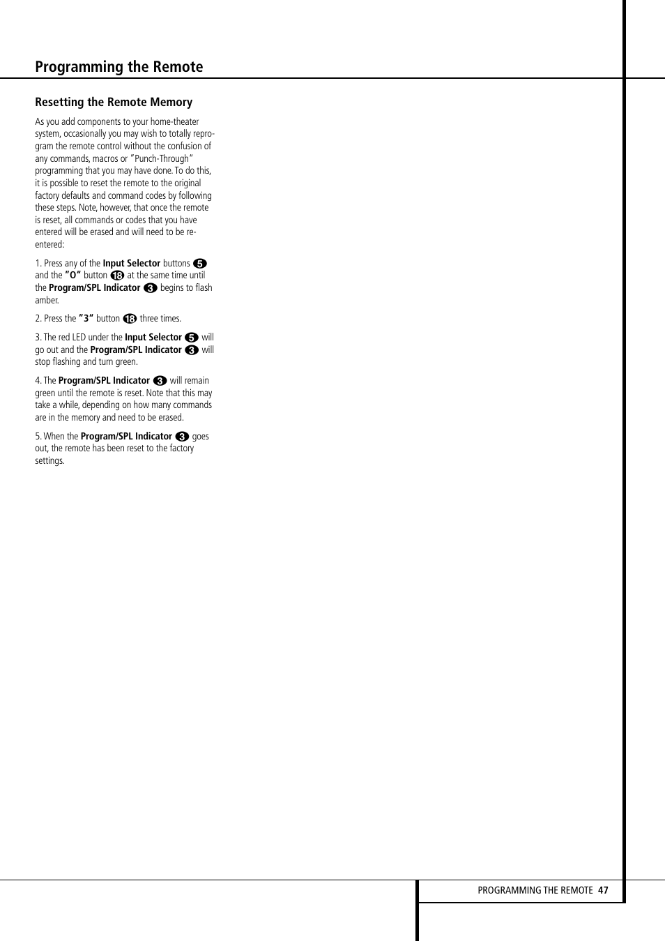 Programming the remote | Harman-Kardon AVR 5550 User Manual | Page 47 / 52
