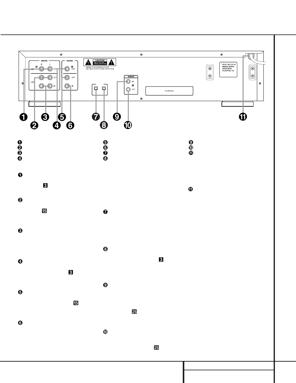 Rear-panel connections | Harman-Kardon CDR 20 User Manual | Page 9 / 24