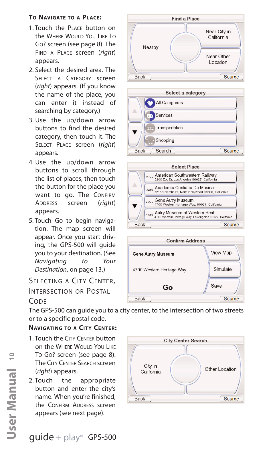 User manual, Ed i u g, Y a l p | Gps-500 | Harman-Kardon GPS-500 WE User Manual | Page 10 / 28
