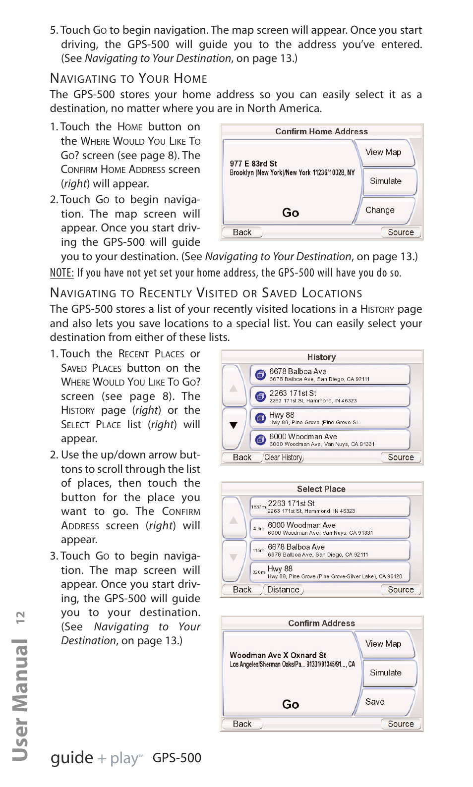 User manual, Ed i u g, Y a l p | Gps-500 | Harman-Kardon GPS-500 WE User Manual | Page 12 / 28