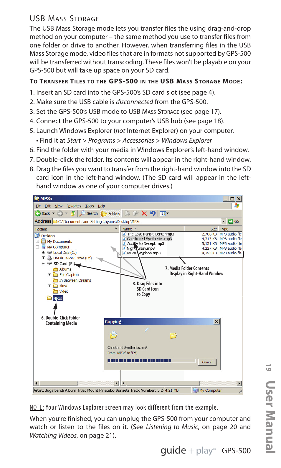 User manual, Ed i u g, Y a l p | Usb m | Harman-Kardon GPS-500 WE User Manual | Page 19 / 28