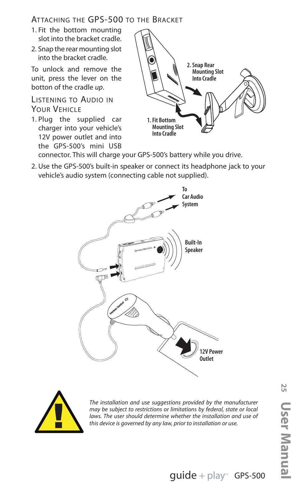 User manual, Ed i u g, Y a l p | Harman-Kardon GPS-500 WE User Manual | Page 25 / 28
