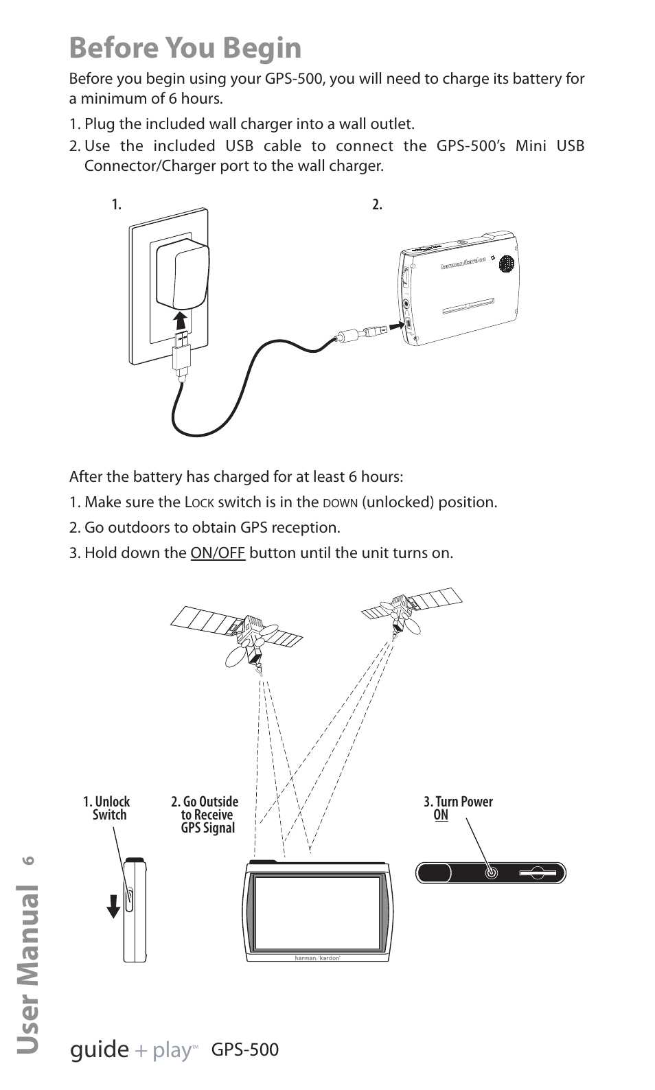 Before you begin, User manual, Ed i u g | Y a l p | Harman-Kardon GPS-500 WE User Manual | Page 6 / 28