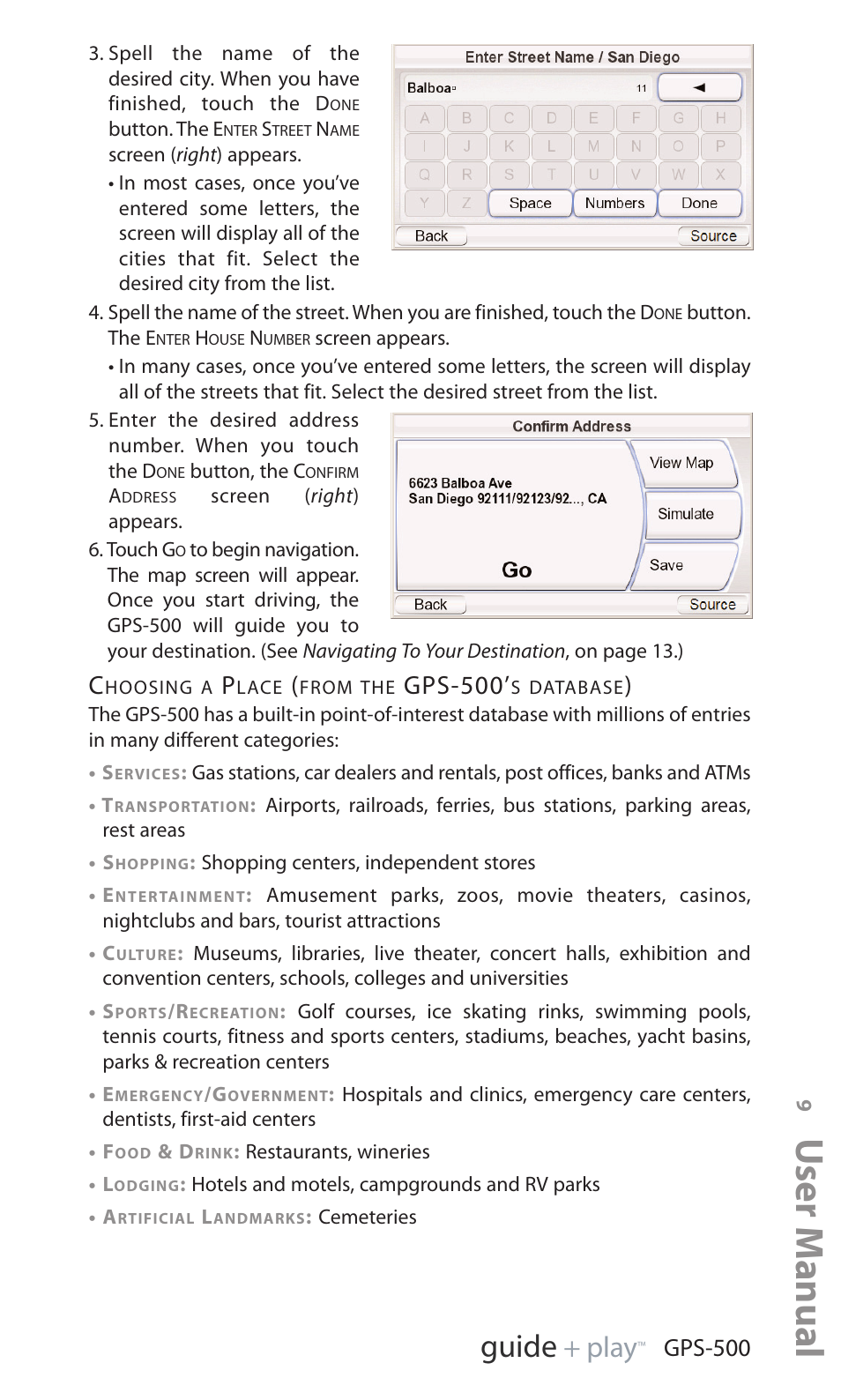 User manual, Ed i u g, Y a l p | Gps-500 | Harman-Kardon GPS-500 WE User Manual | Page 9 / 28