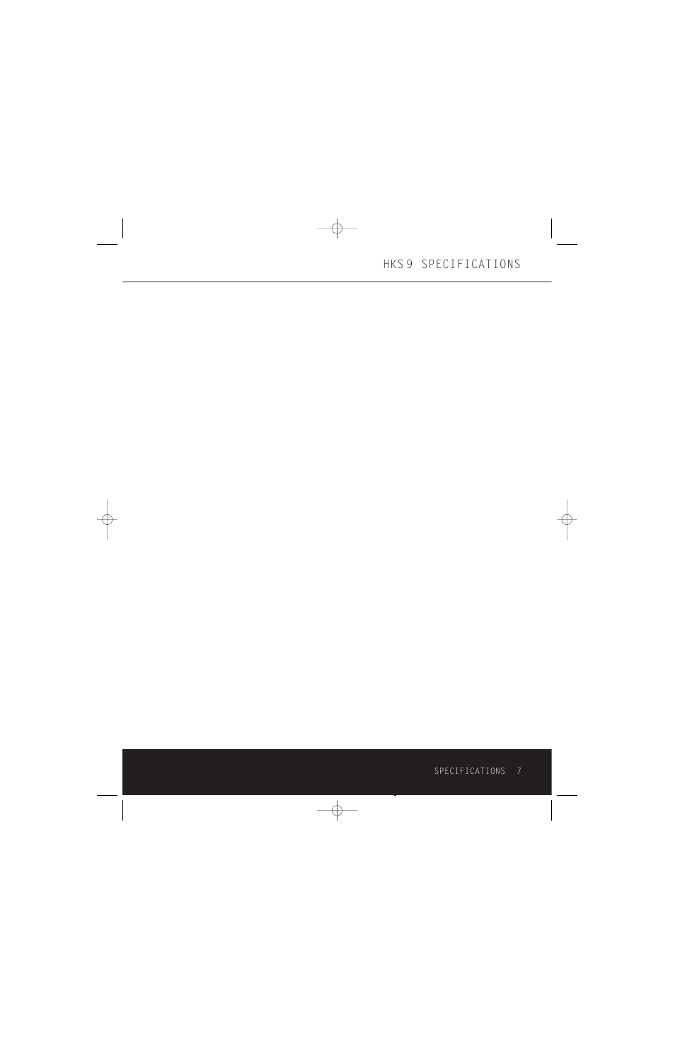 Hks 9 specifications | Harman-Kardon HKS 9 User Manual | Page 7 / 8