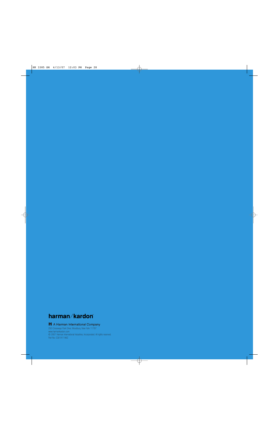 Harman-Kardon HK 3385 User Manual | Page 28 / 28