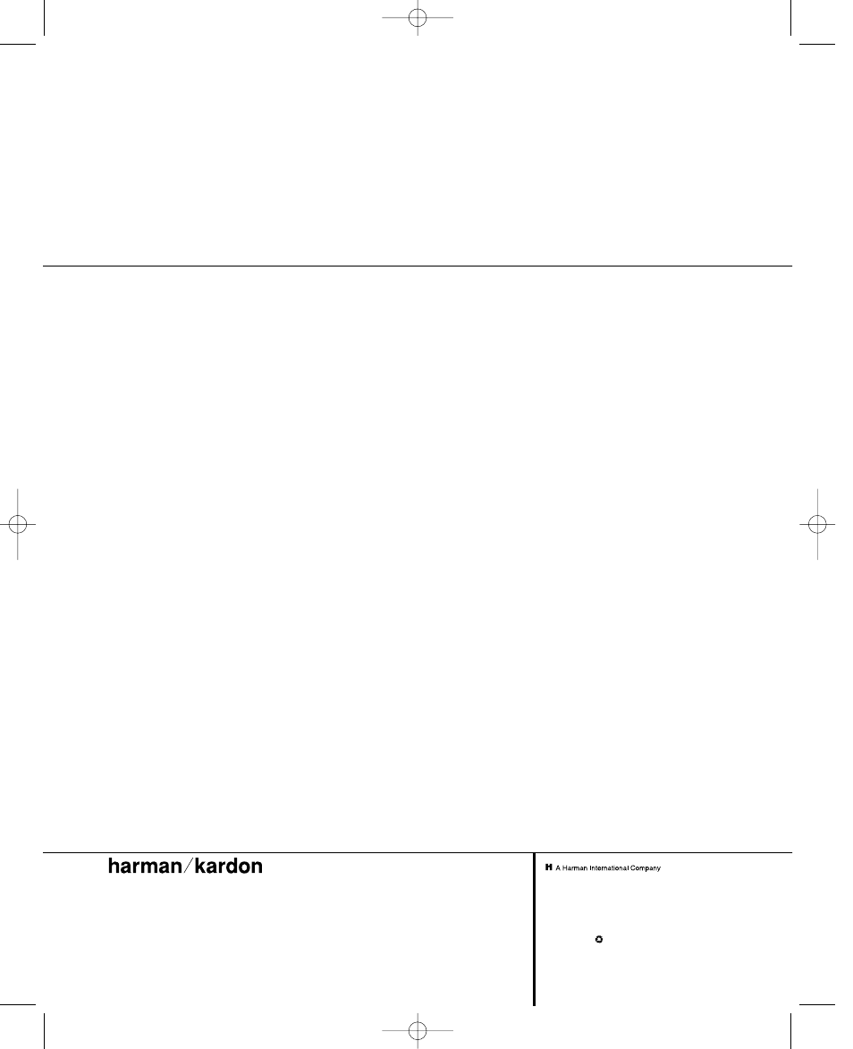 Harman-Kardon HKTS1 User Manual | Page 12 / 12