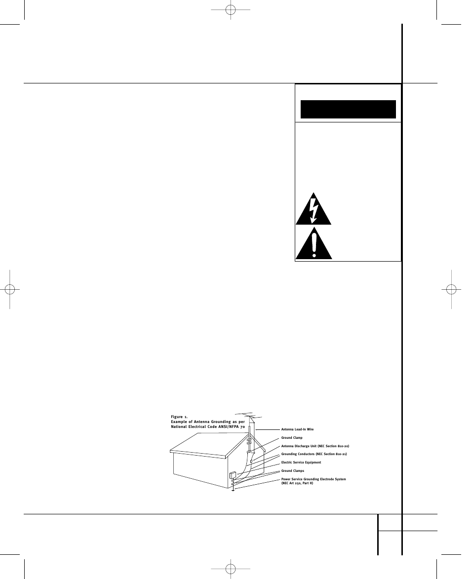 Caution, Risk of electric shock do not open | Harman-Kardon HKTS1 User Manual | Page 3 / 12