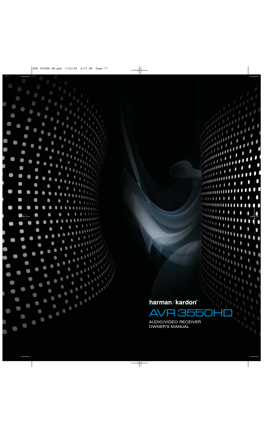 Harman-Kardon AVR 3550HD User Manual | 69 pages