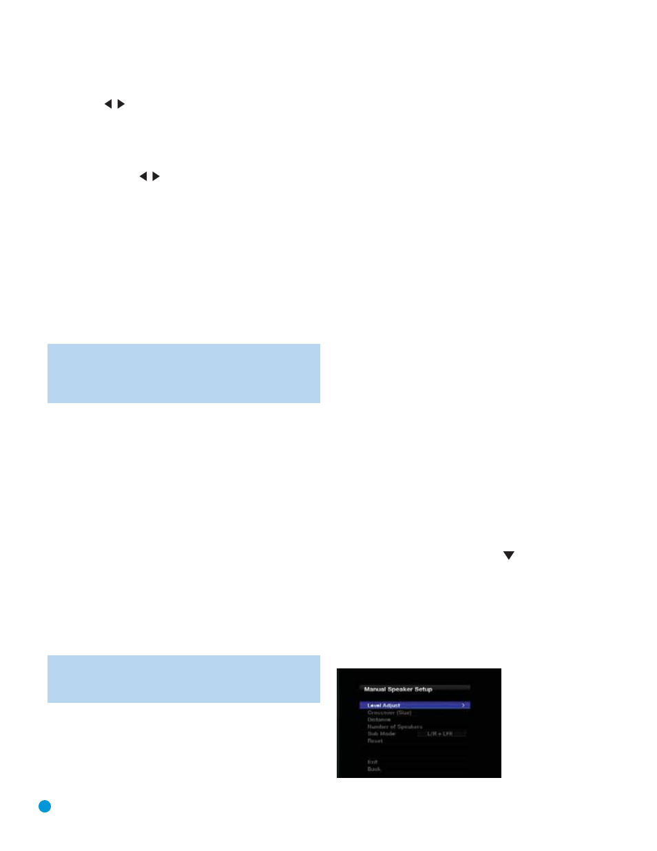 Advanced functions, Manual setup, Step one – determine speaker crossover | Step two – measure speaker distances, Step three – manual setup menu | Harman-Kardon AVR 3550HD User Manual | Page 42 / 69