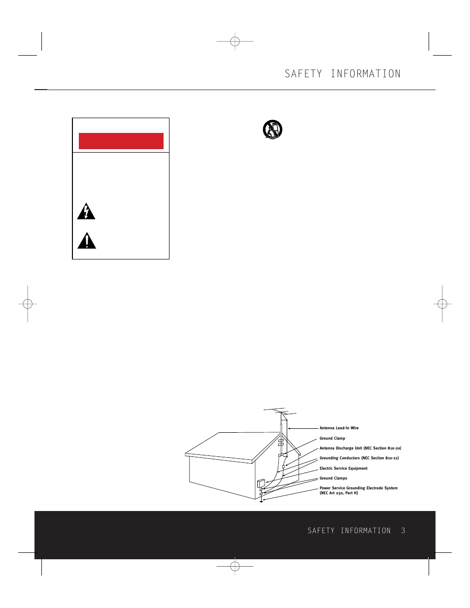 Caution, Safety information 3 | Harman-Kardon HKTS 5 OM User Manual | Page 3 / 16