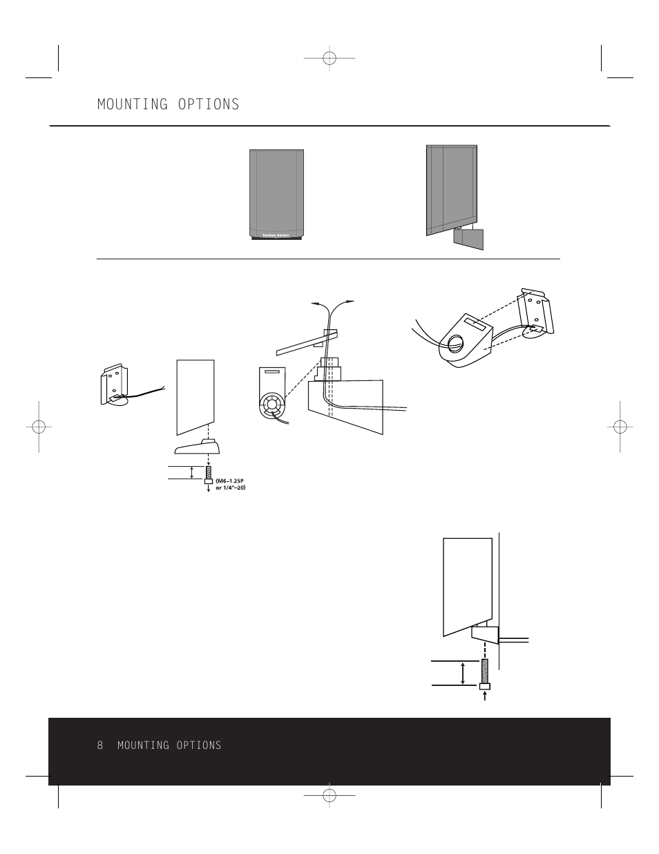 Mounting options, Satellites and surrounds wall-mounting | Harman-Kardon HKTS 5 OM User Manual | Page 8 / 16