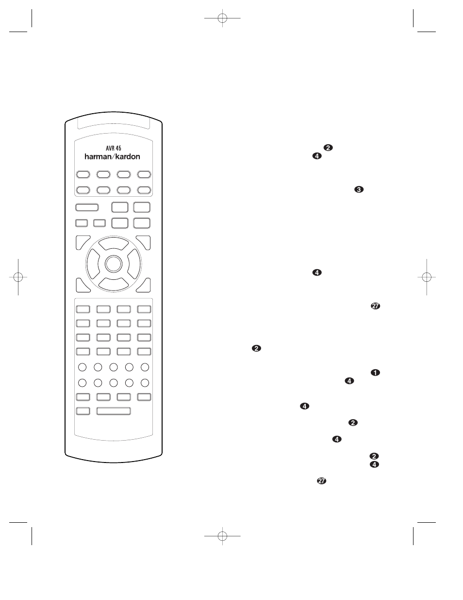 Programming the remote, Macro programming | Harman-Kardon AVR45 User Manual | Page 33 / 47