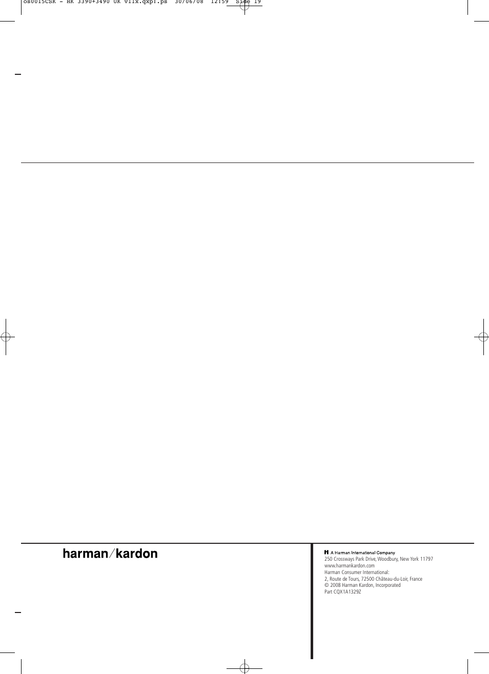 Harman-Kardon HK 3390 User Manual | Page 19 / 20