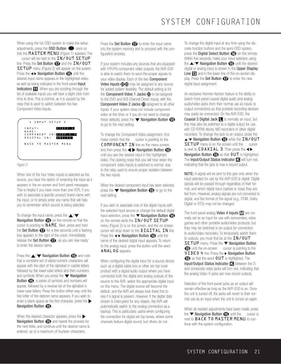 System configuration, System configuration 21 | Harman-Kardon AVR 630 User Manual | Page 21 / 52
