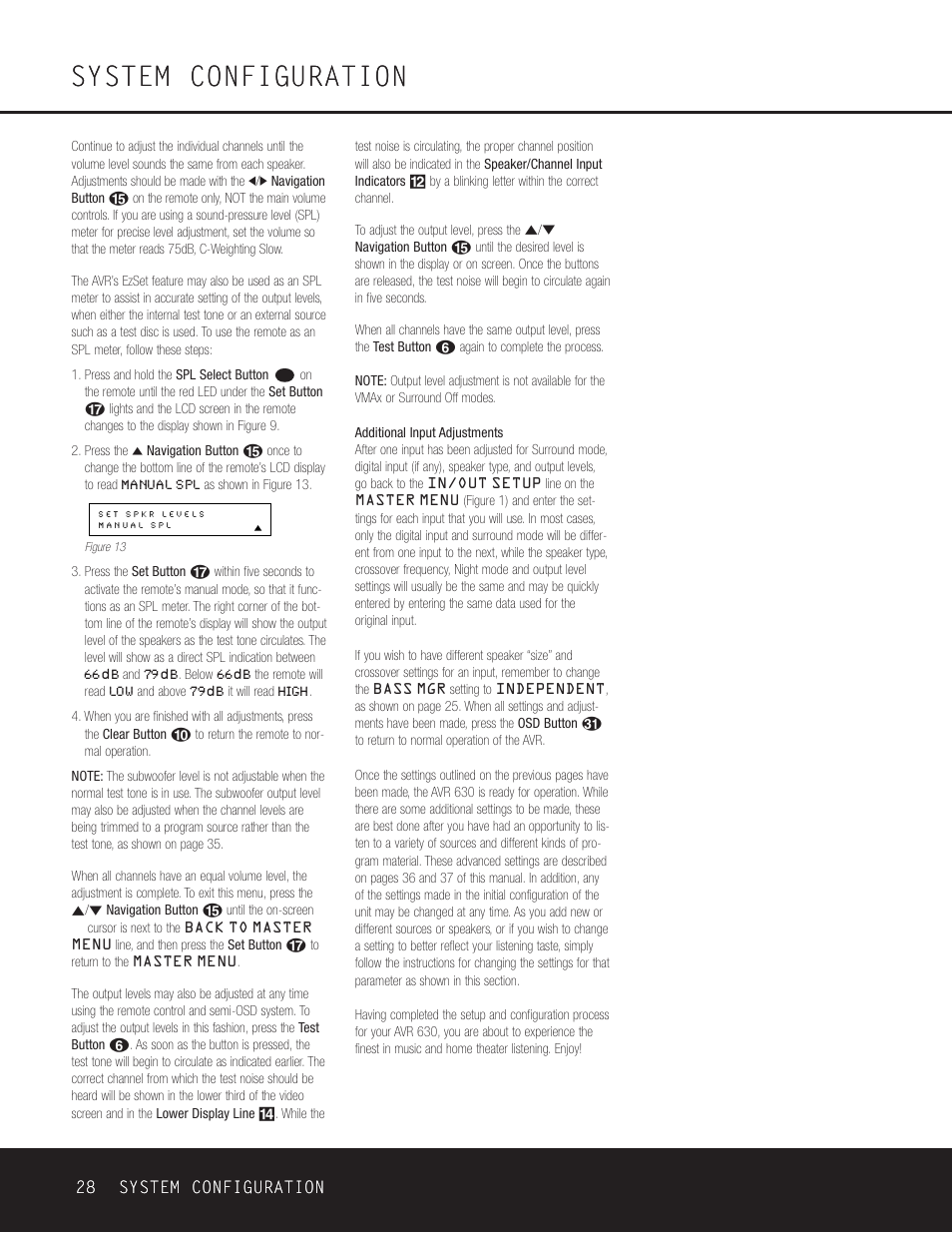 System configuration | Harman-Kardon AVR 630 User Manual | Page 28 / 52