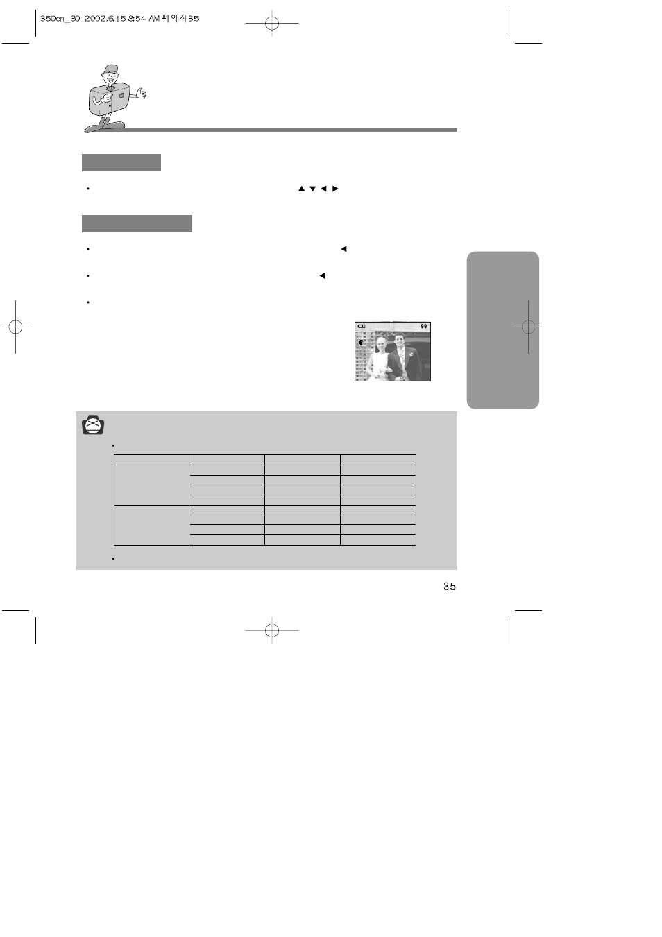 Adv anced setting up the shooting function | Harman-Kardon DIGIMAX 350SE User Manual | Page 35 / 120