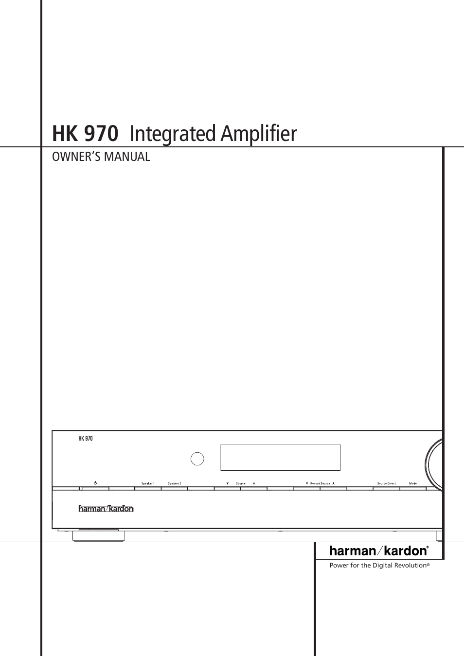 Harman-Kardon HK 970 User Manual | 8 pages